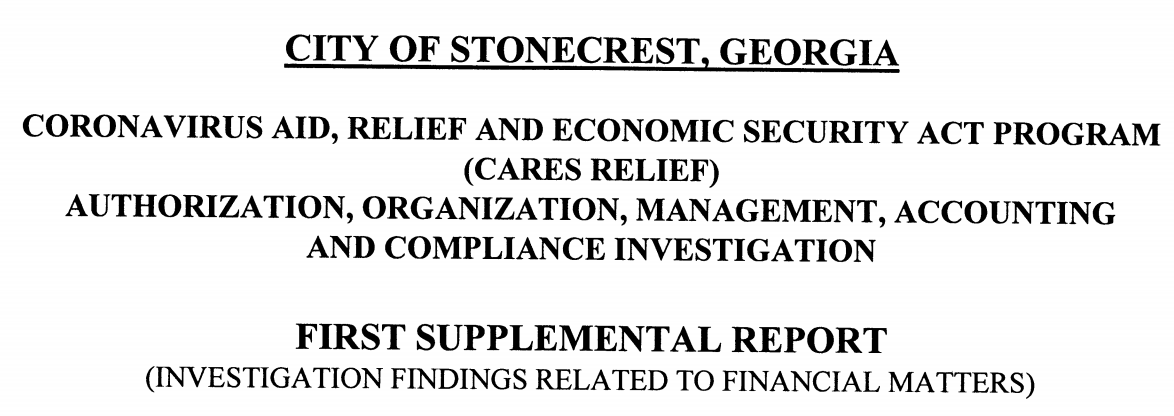 CARES Relief - First Supplemental Report